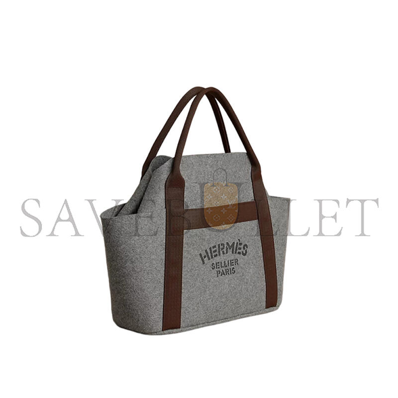 HERMES GROOM WOOL HANDBAG WOMEN'S STAINLESS STEE H007956EK1V (54*34*17.5cm)